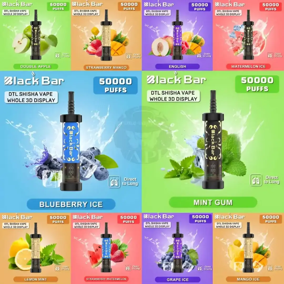 Black Bar 50000 Puffs DTL Shisha Disposable Vape - Dubai UAE