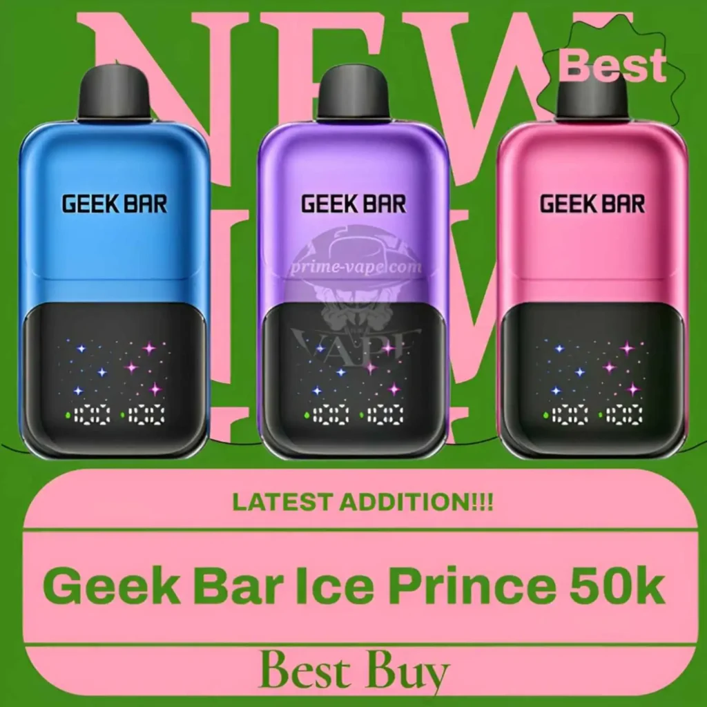 Geek Bar 50000 Puffs Ice Prince 50k Vape Kit 5% - Dubai UAE
