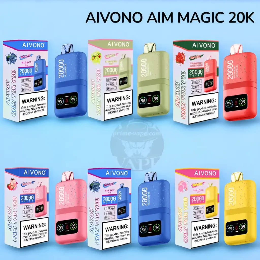 Zero Nicotine AIVONO Aim Magic 20000 Puffs 20k Disposable Kit