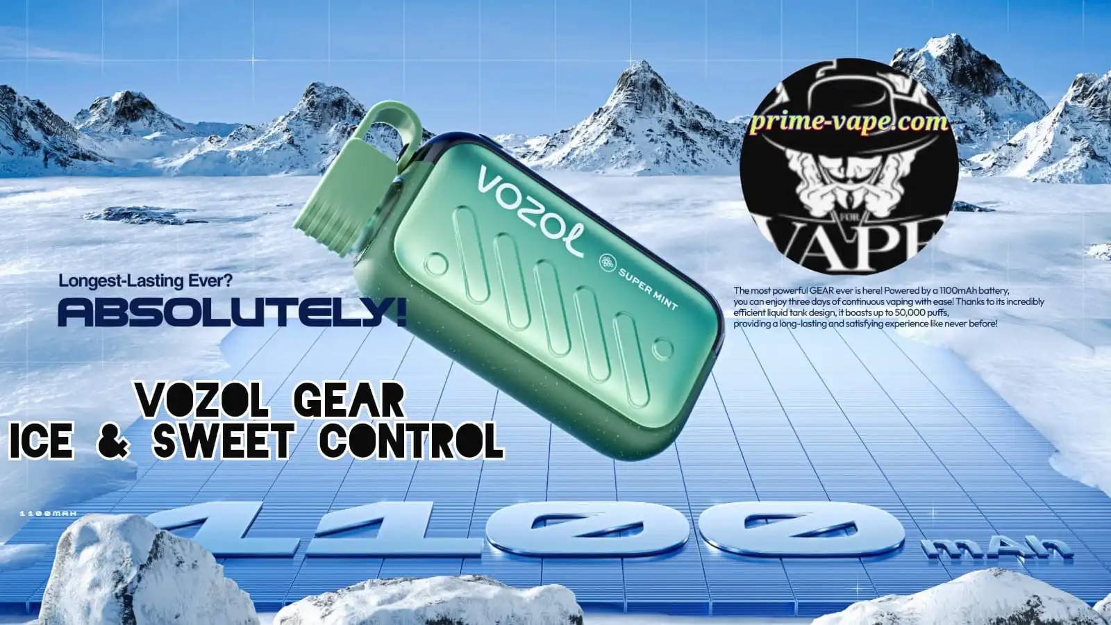 Best Vozol Gear 50000 Puffs Ice & Sweet Control 50k Vape - Dubai