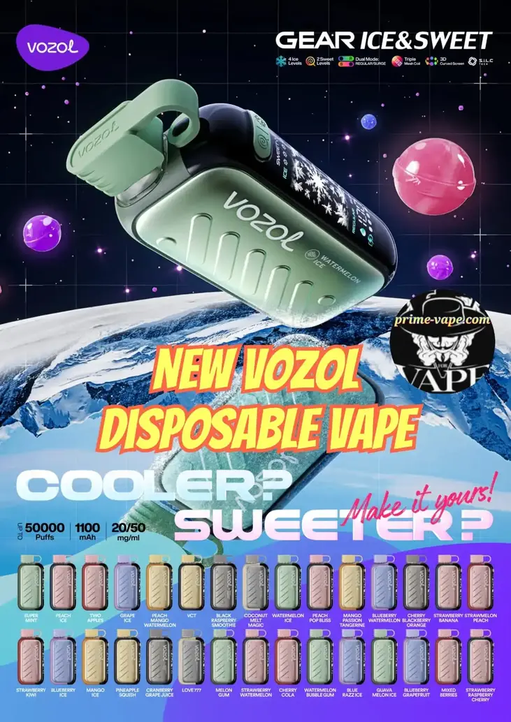 Best Vozol Gear 50000 Puffs Ice & Sweet Control 50k Vape - Dubai