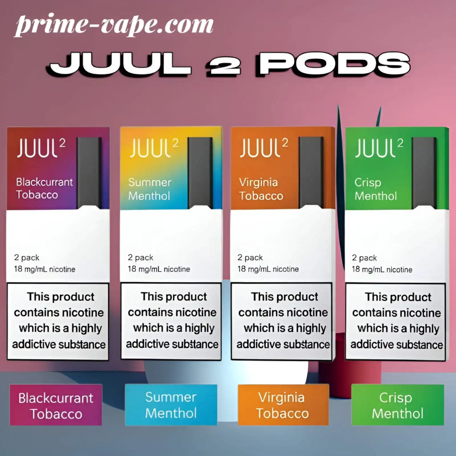 JUUL 2 Pods 18mg Nicotine in Dubai UAE | Exceptinal Flavors