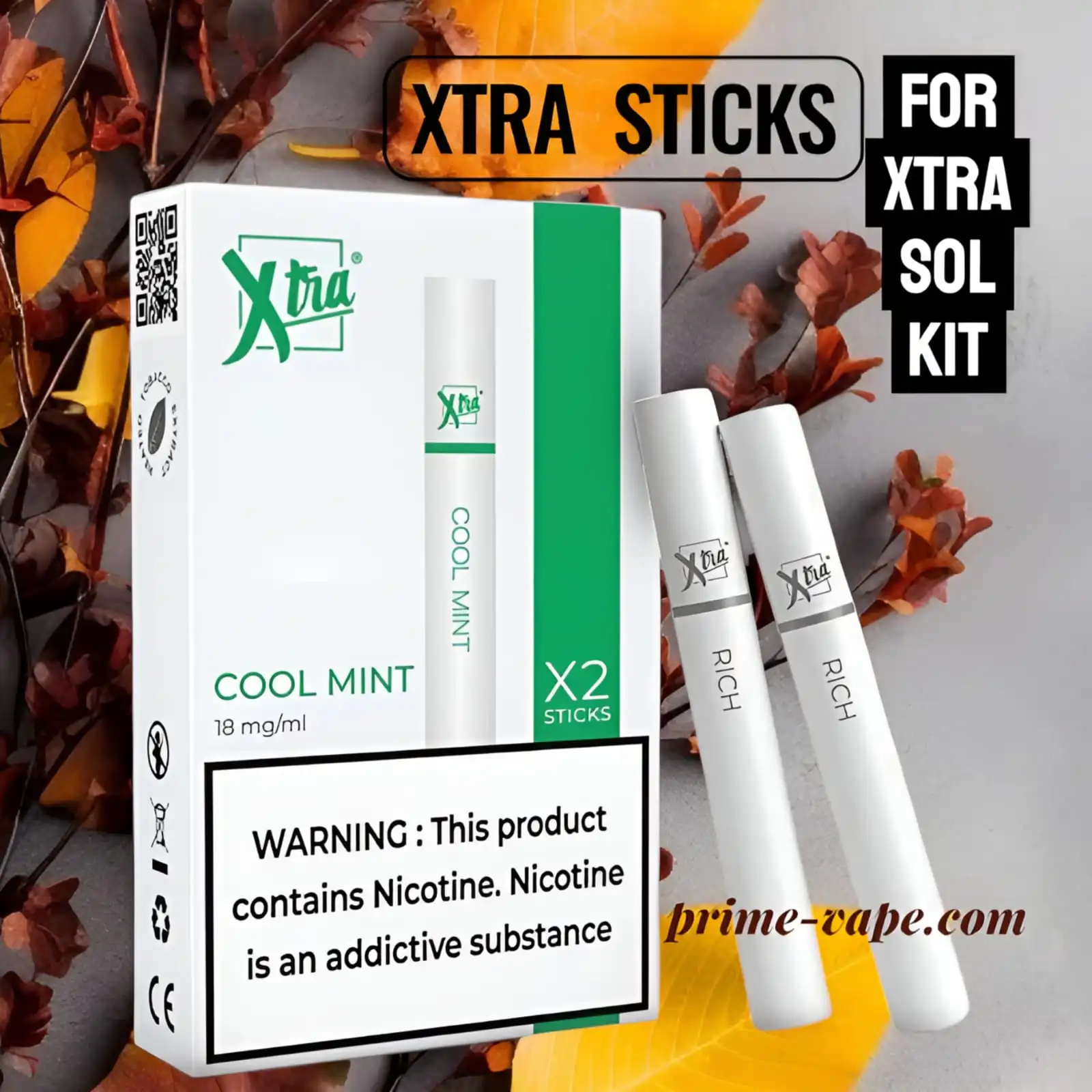 Xtra Sticks Flavor Extract 18MG Nicotine for Xtra SOL Kit - UAE