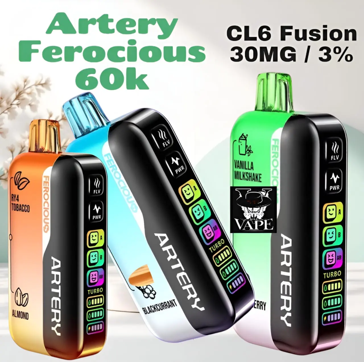 Artery Ferocious CL6 60000 Puffs Vape Kit | Best 60k 3% Nicotine - Dubai UAE