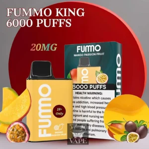 Fumo King Mango Passion Fruit 6000 Puffs Disposable Vape - Dubai UAE