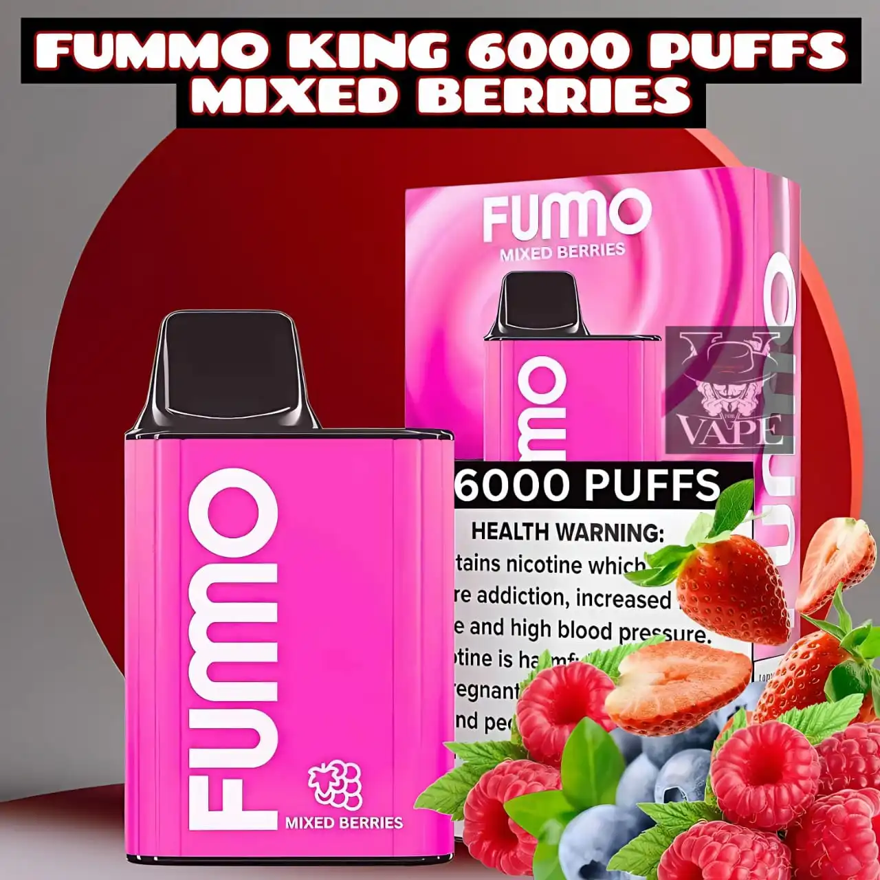 Fumo King Mixed Berries 6000 Puffs Fummo Disposable Vape in Dubai UAE