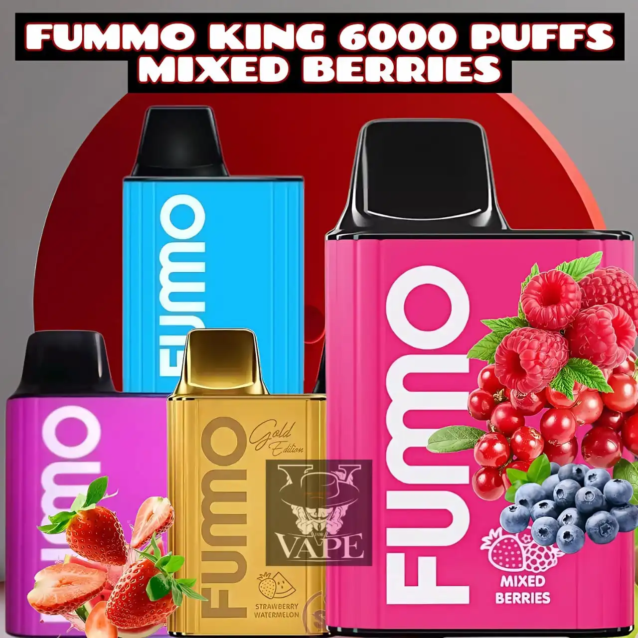 Fumo King Mixed Berries 6000 Puffs Fummo Disposable Vape in Dubai UAE