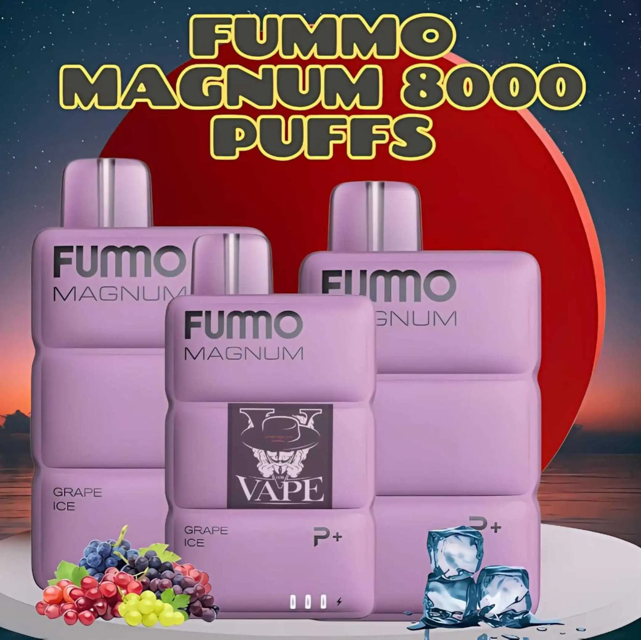 Fummo Magnum Grape Ice 8000 Puffs Disposable Vape 20mg in Dubai UAE