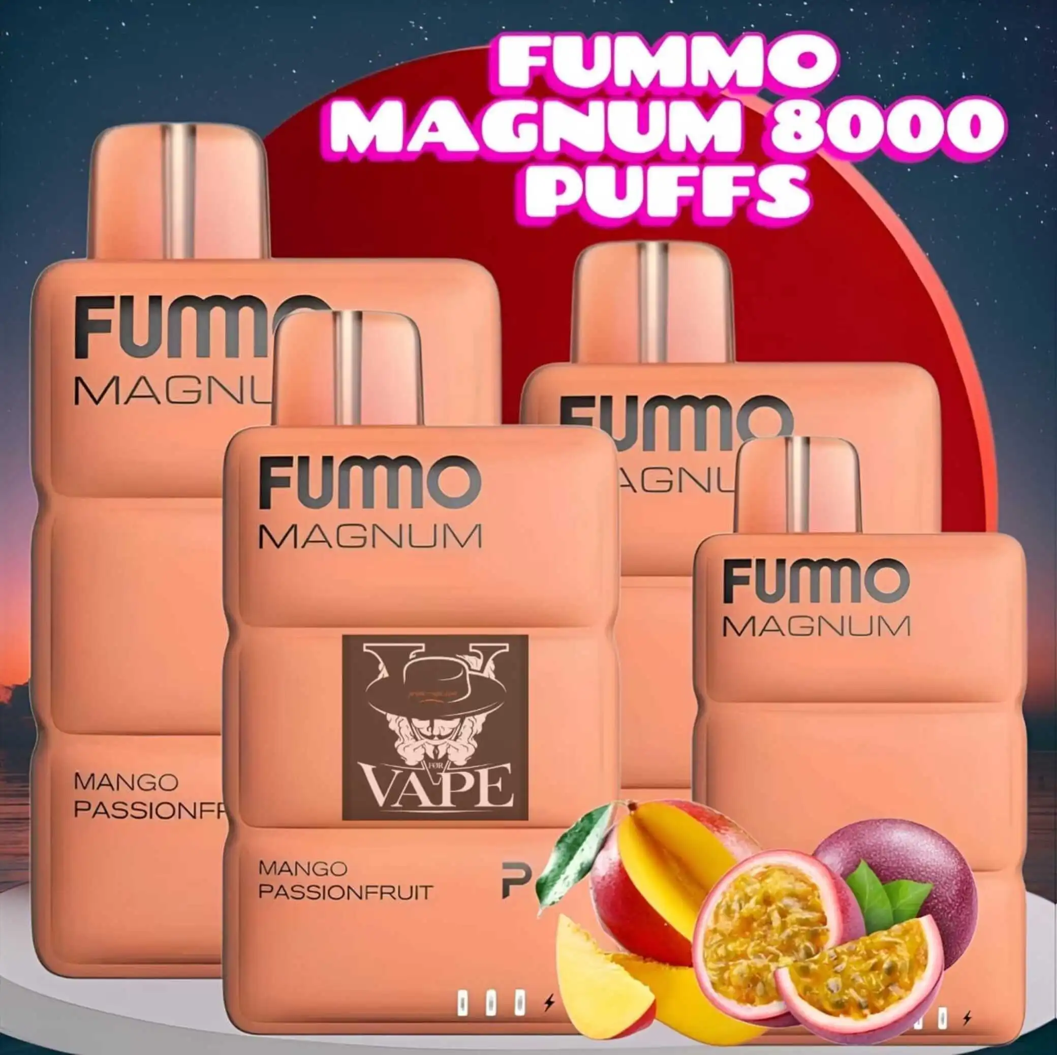 Fummo Magnum Mango Passion Fruit 8000 Puffs Disposable Vape 20mg Dubai UAE