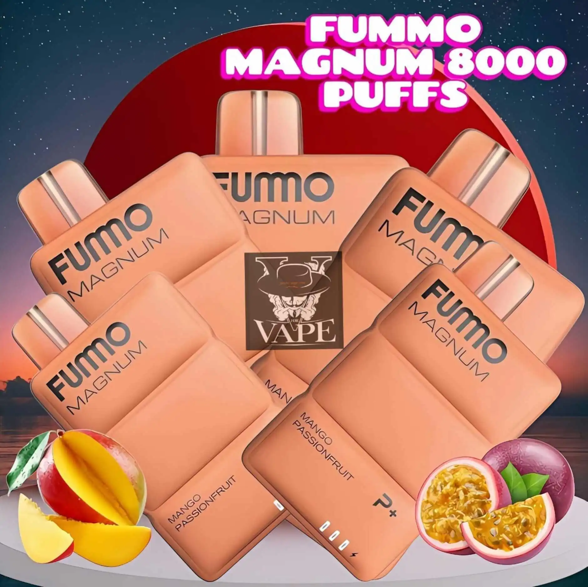 Fummo Magnum Mango Passion Fruit 8000 Puffs Disposable Vape 20mg Dubai UAE