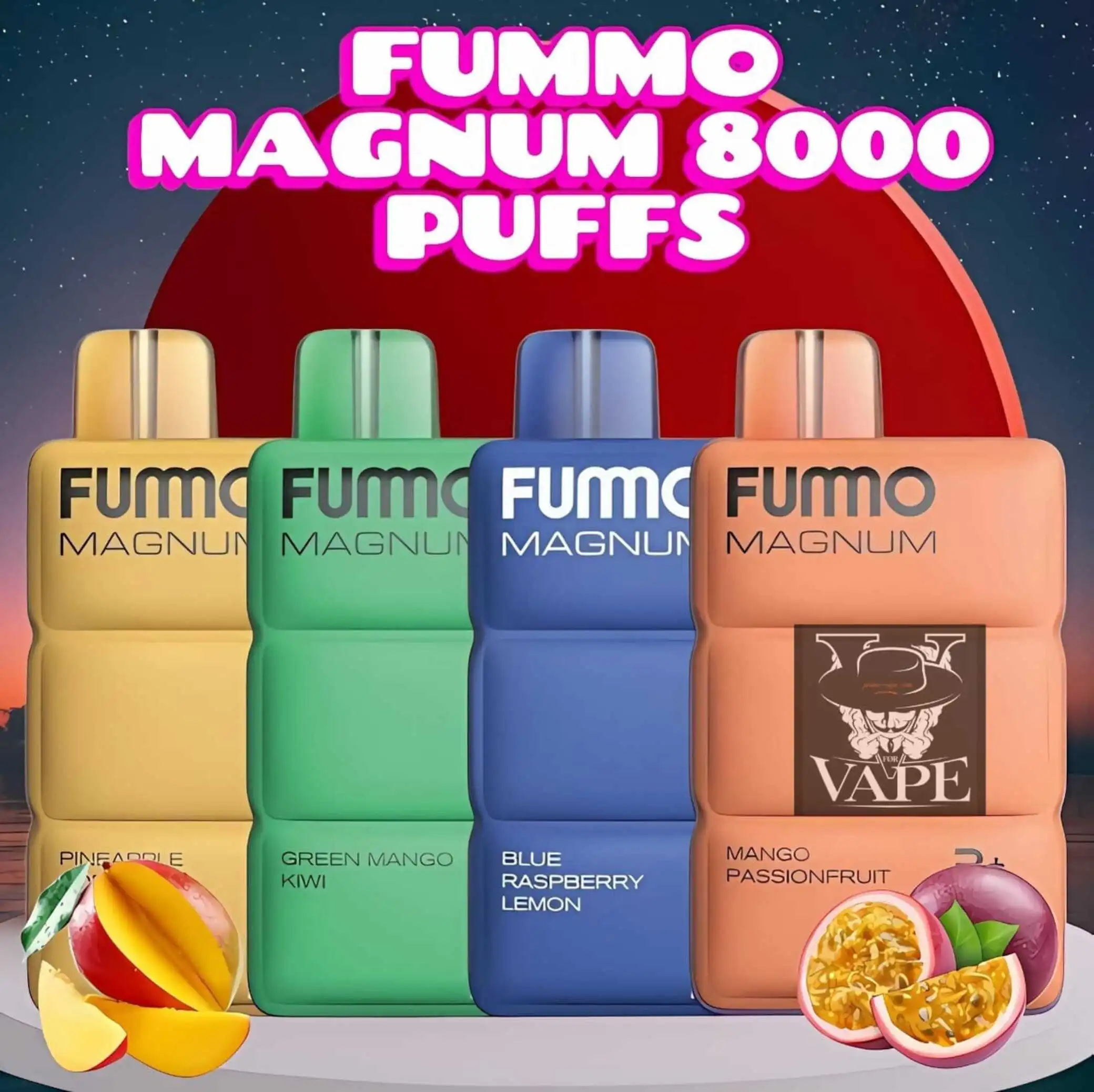 Fummo Magnum Mango Passion Fruit 8000 Puffs Disposable Vape 20mg Dubai UAE