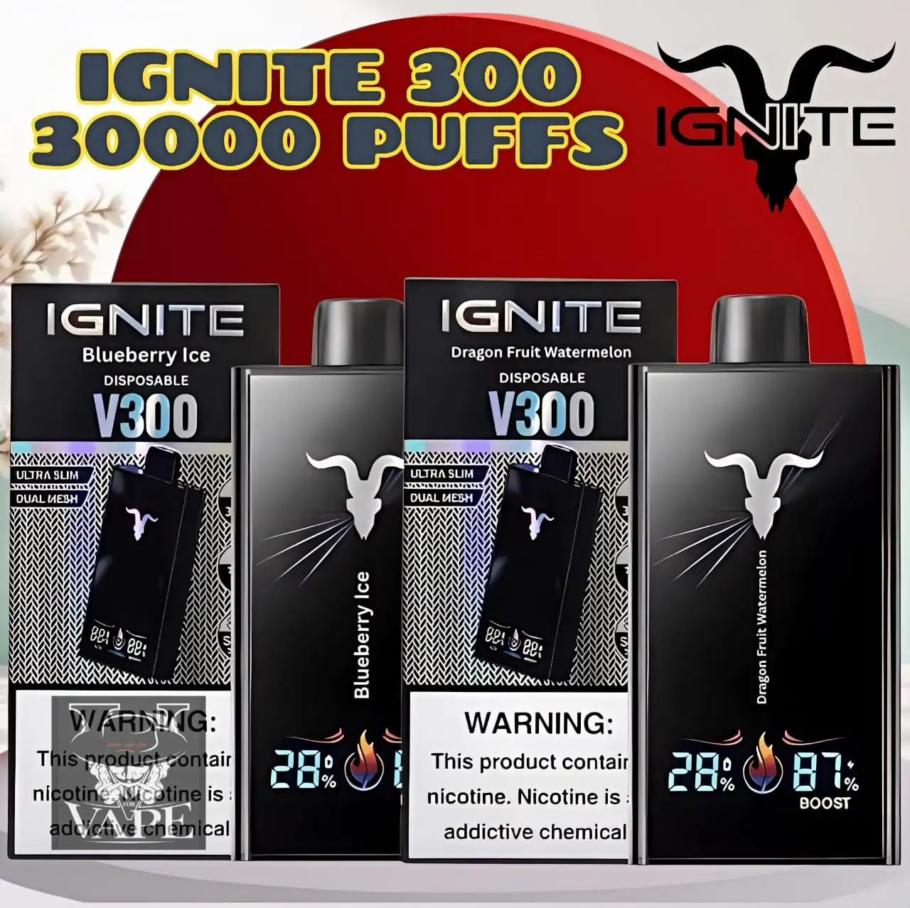 IGNITE V300 30000 Puffs Disposable Vape 30k 50mg in Dubai UAE