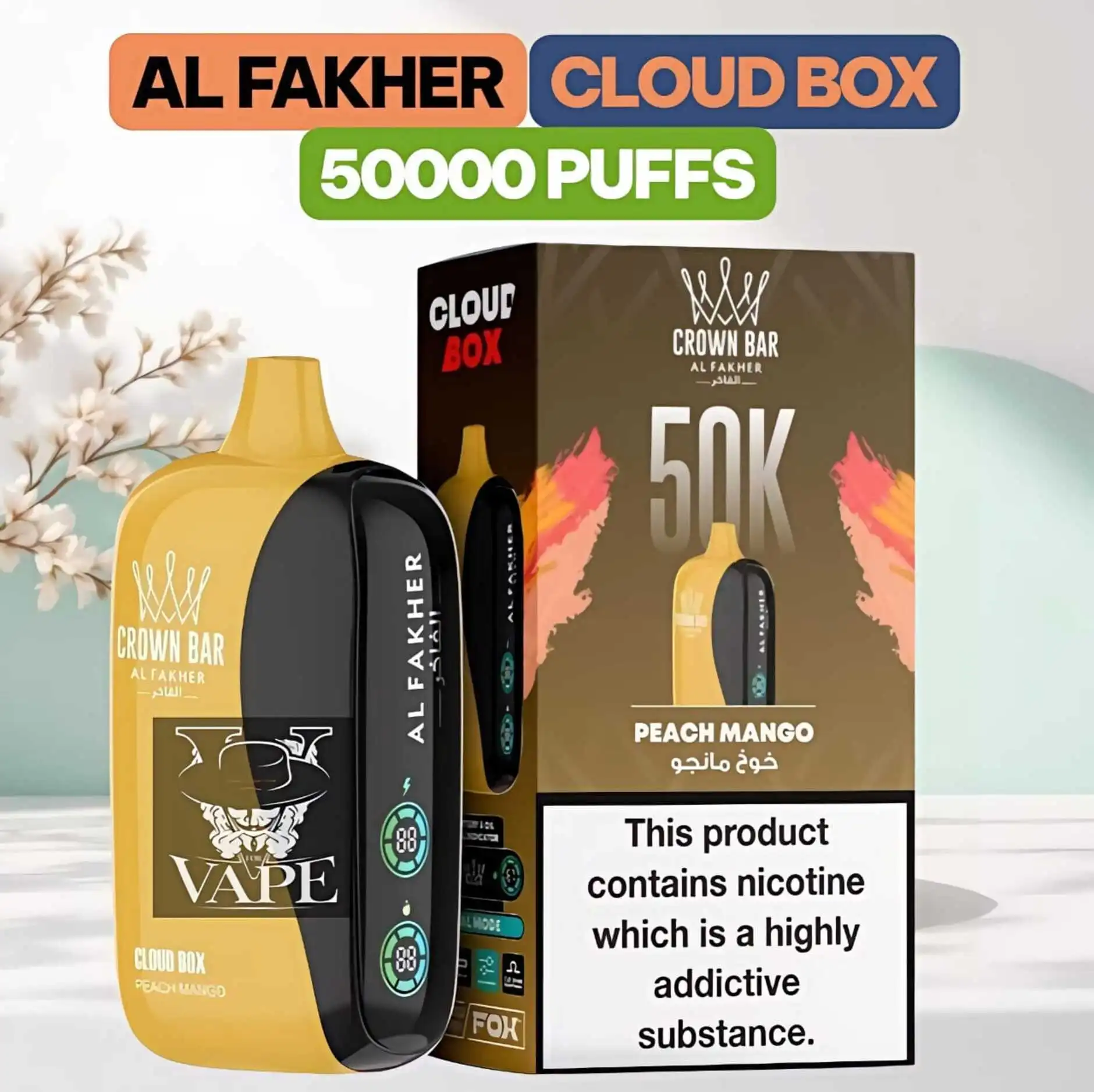 Al Fakher 50000 Puffs Cloud Box Crown Bar DTL Disposable Vape