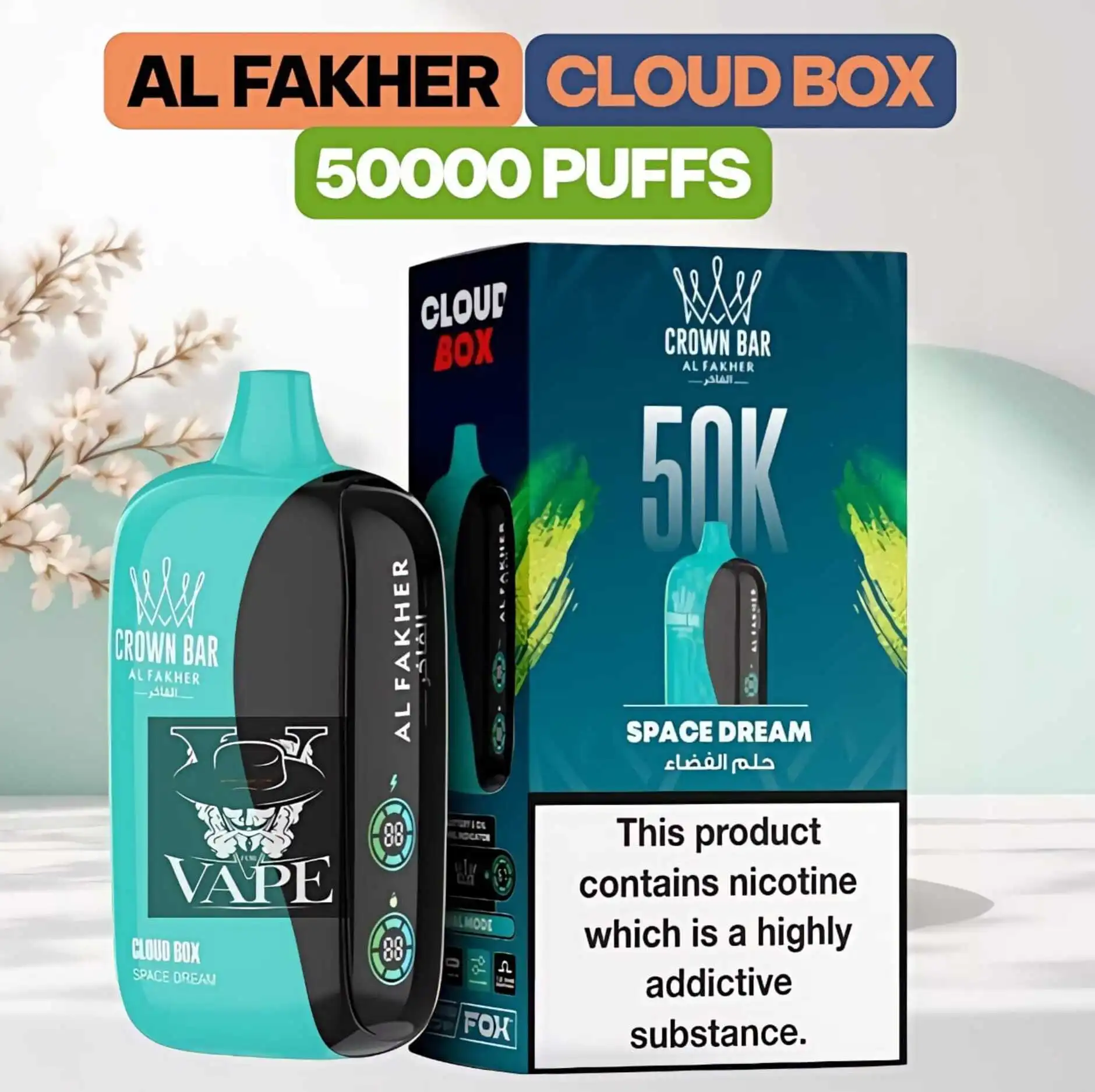 Al Fakher 50000 Puffs Cloud Box Crown Bar DTL Disposable Vape