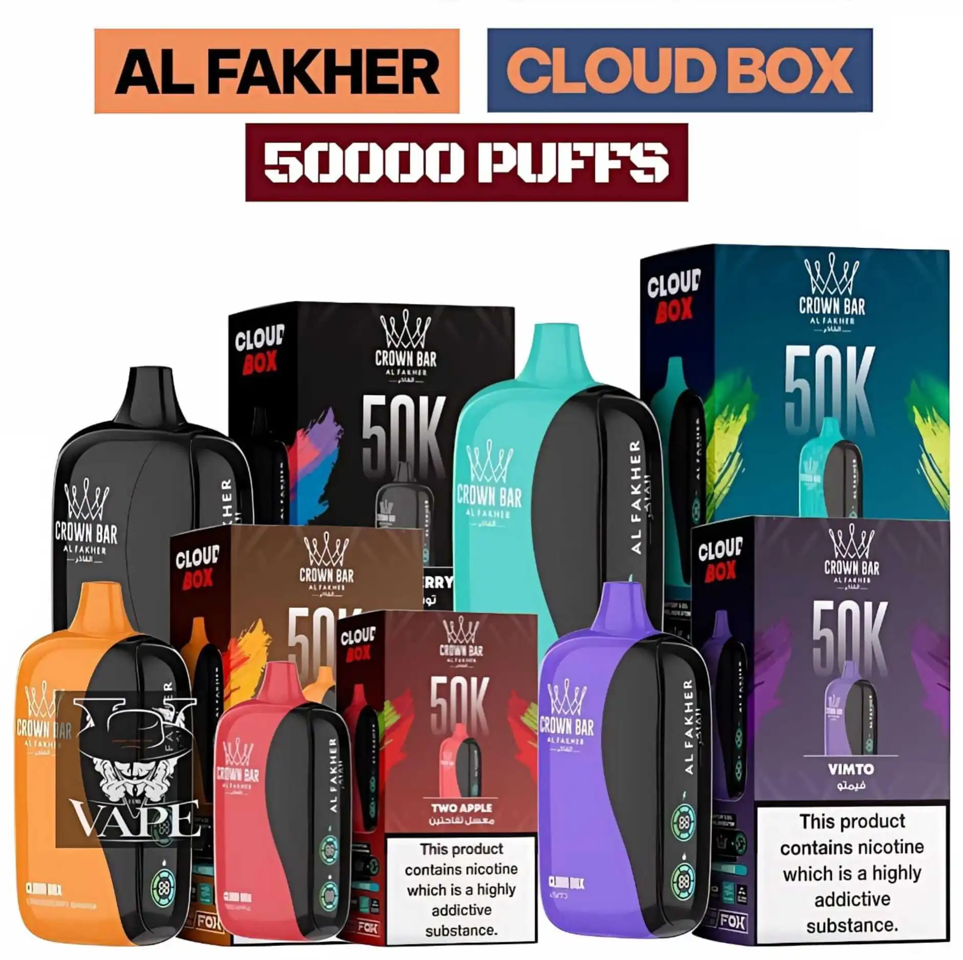 Al Fakher Cloud Box 50k Crown Bar Disposable Vape - UAE