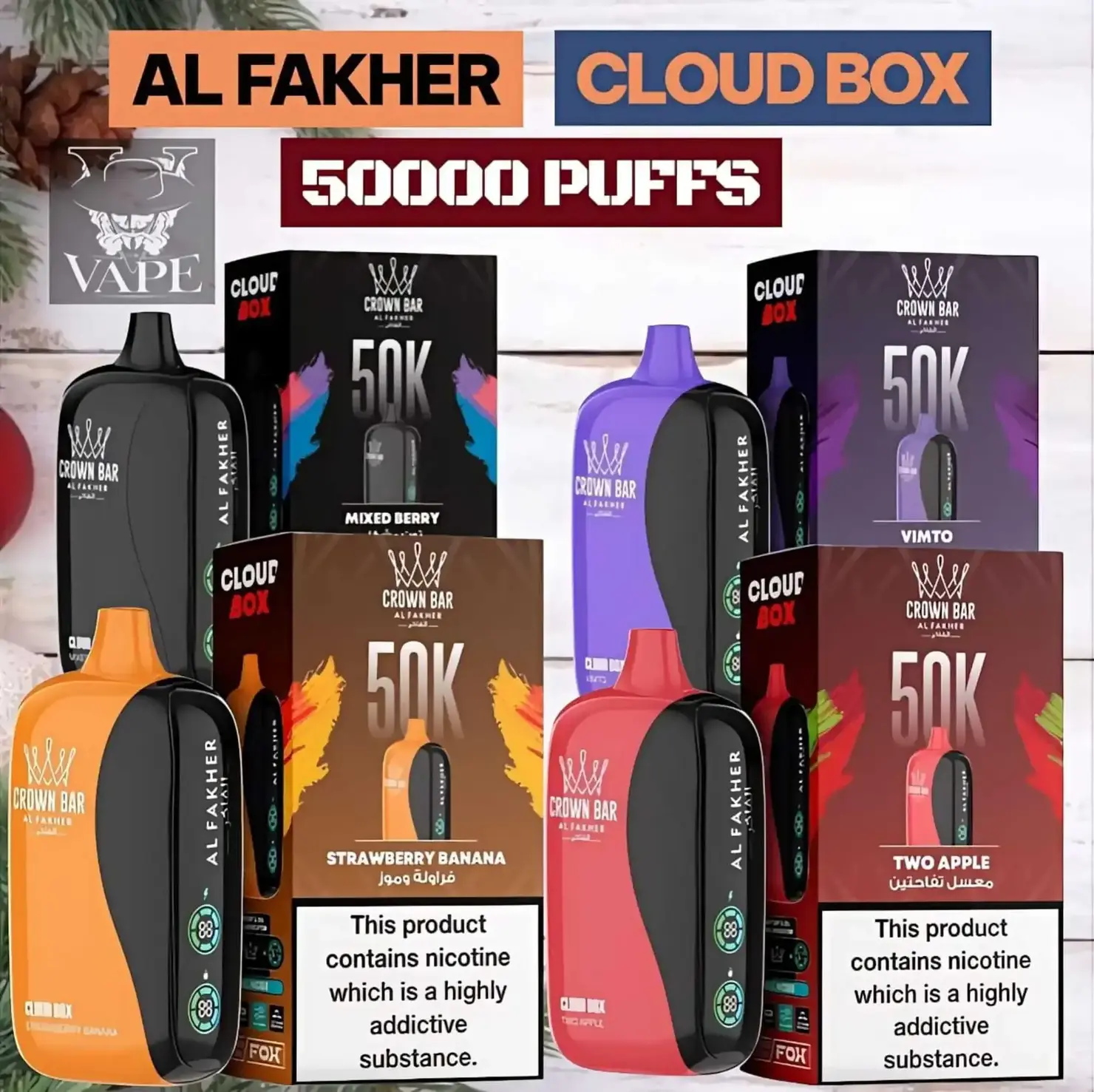Al Fakher Cloud Box 50k Crown Bar Disposable Vape - UAE