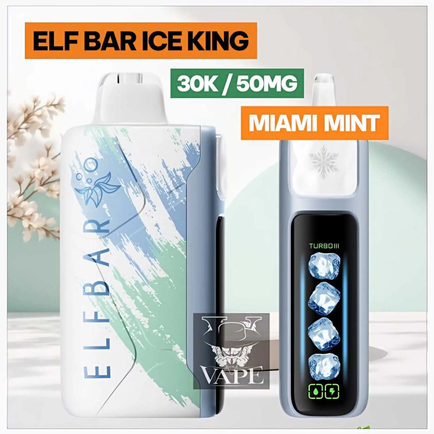 Elf Bar Ice King Miami Mint 30000 Puffs Disposable Vape - Dubai UAE