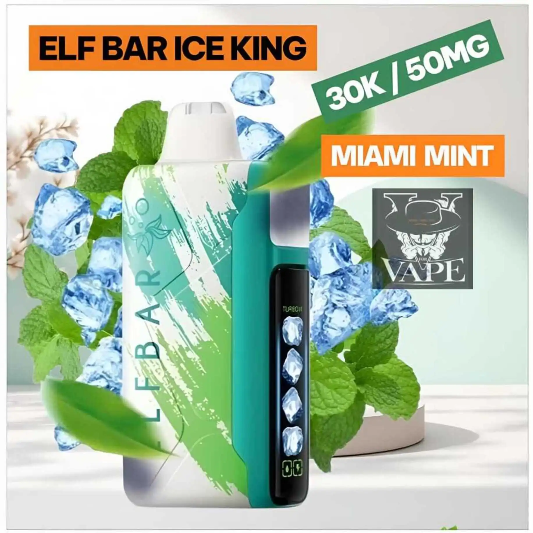 Elf Bar Ice King Miami Mint 30000 Puffs Disposable Vape - Dubai UAE